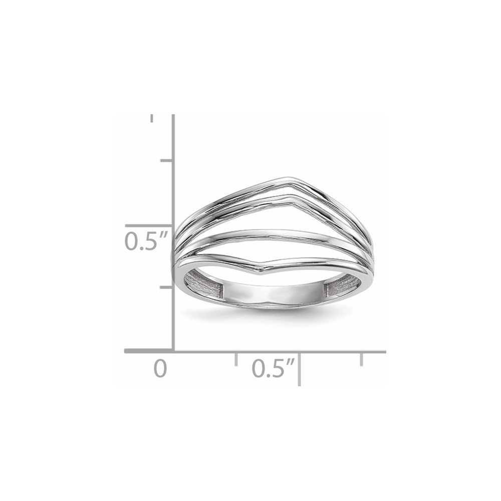 Polished Curved 4-Bar Ring - WBC