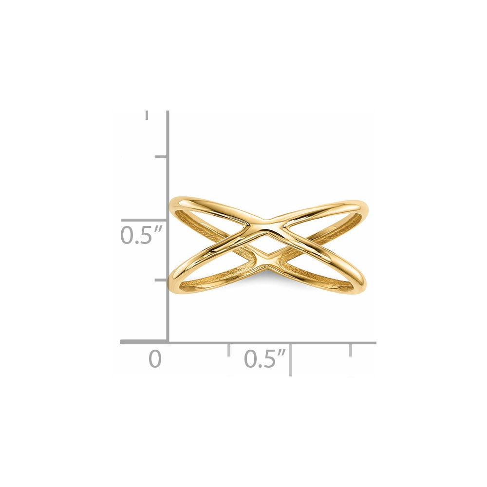 Polished Double Crisscross Ring - WBC
