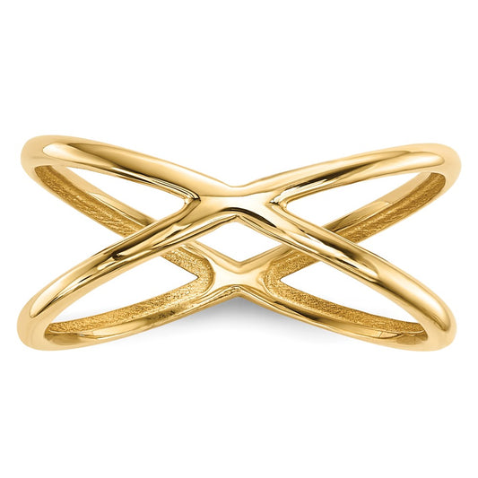 Polished Double Crisscross Ring - WBC