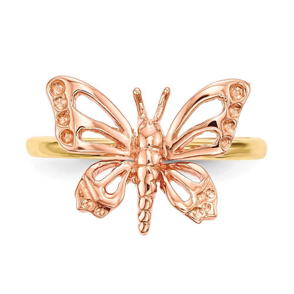 Two-tone Polished Butterfly Ring - WBC