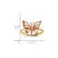 Two-tone Polished Butterfly Ring - WBC