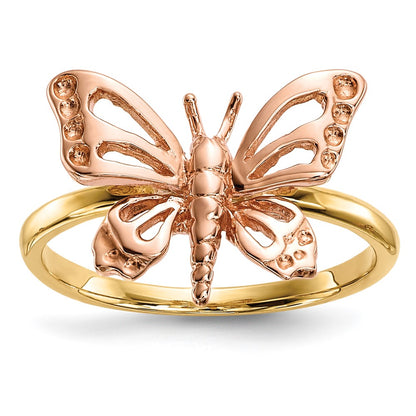 Two-tone Polished Butterfly Ring - WBC