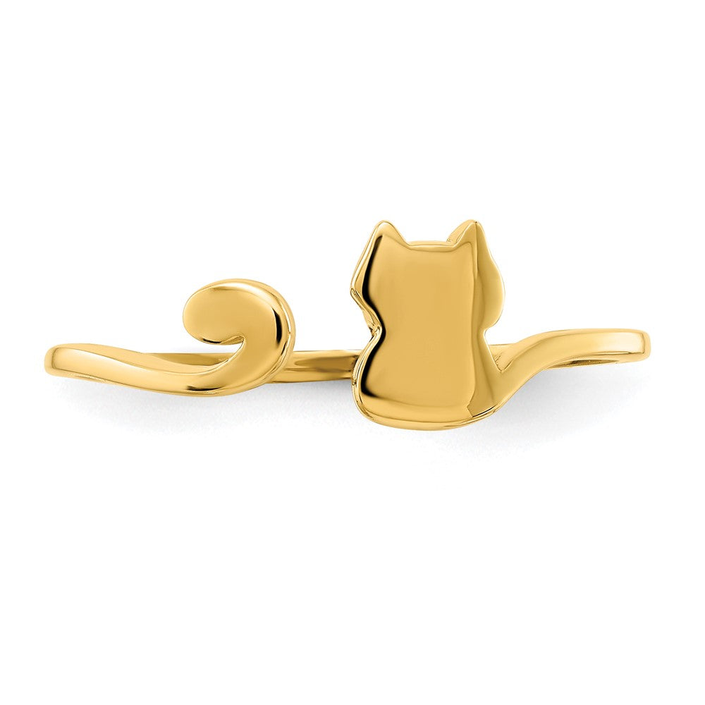 Polished Cat Adjustable Cuff Ring - WBC