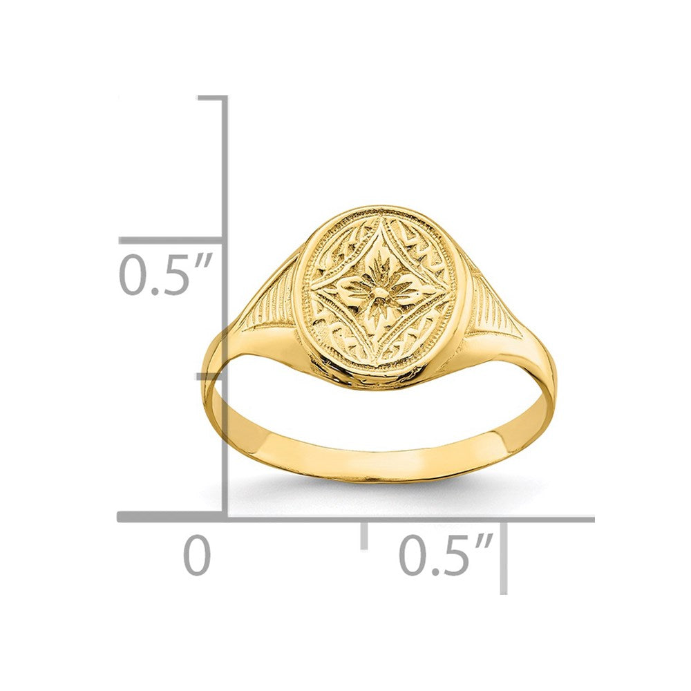 Oval Flower Baby / Childs Ring - WBC