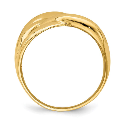 Polished Bold Basket Weave Dome Ring - WBC