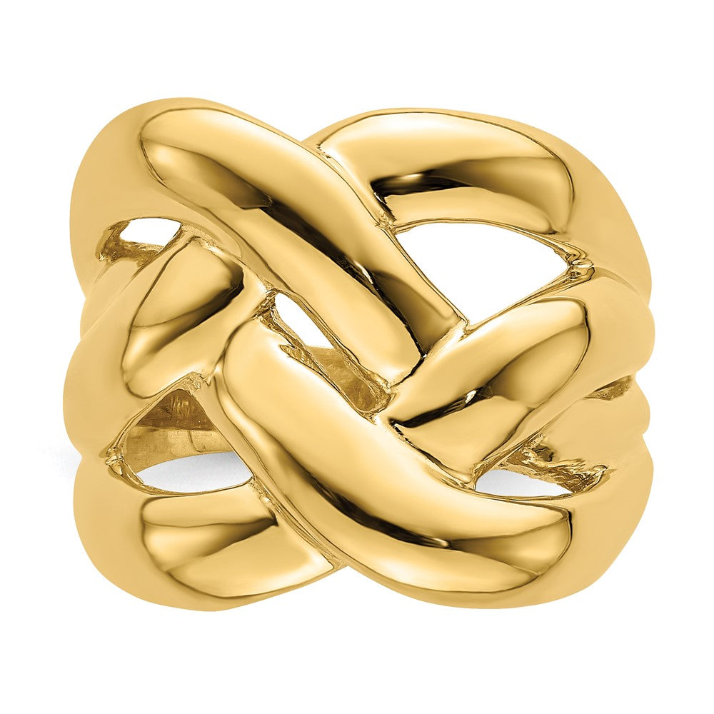 Polished Bold Basket Weave Dome Ring - WBC