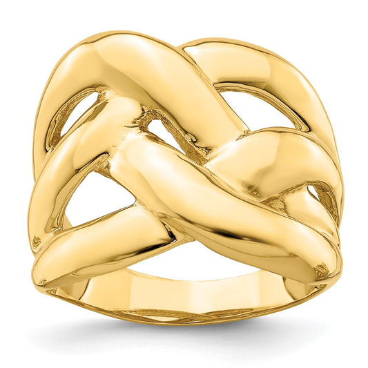 Polished Bold Basket Weave Dome Ring - WBC