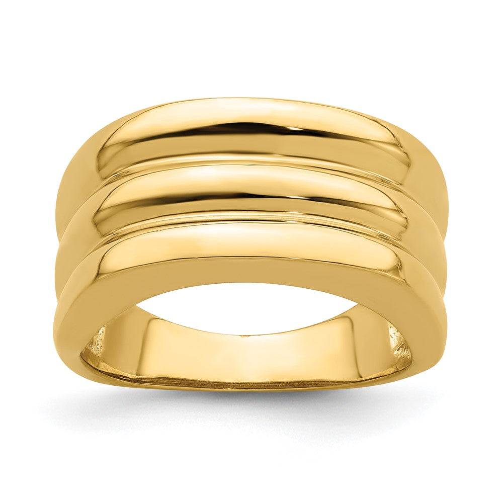 Polished Triple Ridge Dome Ring - WBC
