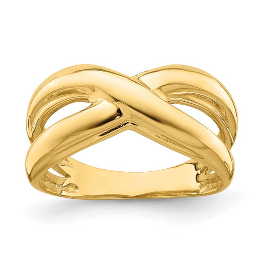 Polished with Cut Out Sides X Dome Ring - WBC