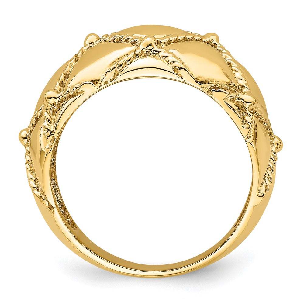 Quilted Rope Solid Dome Ring - WBC