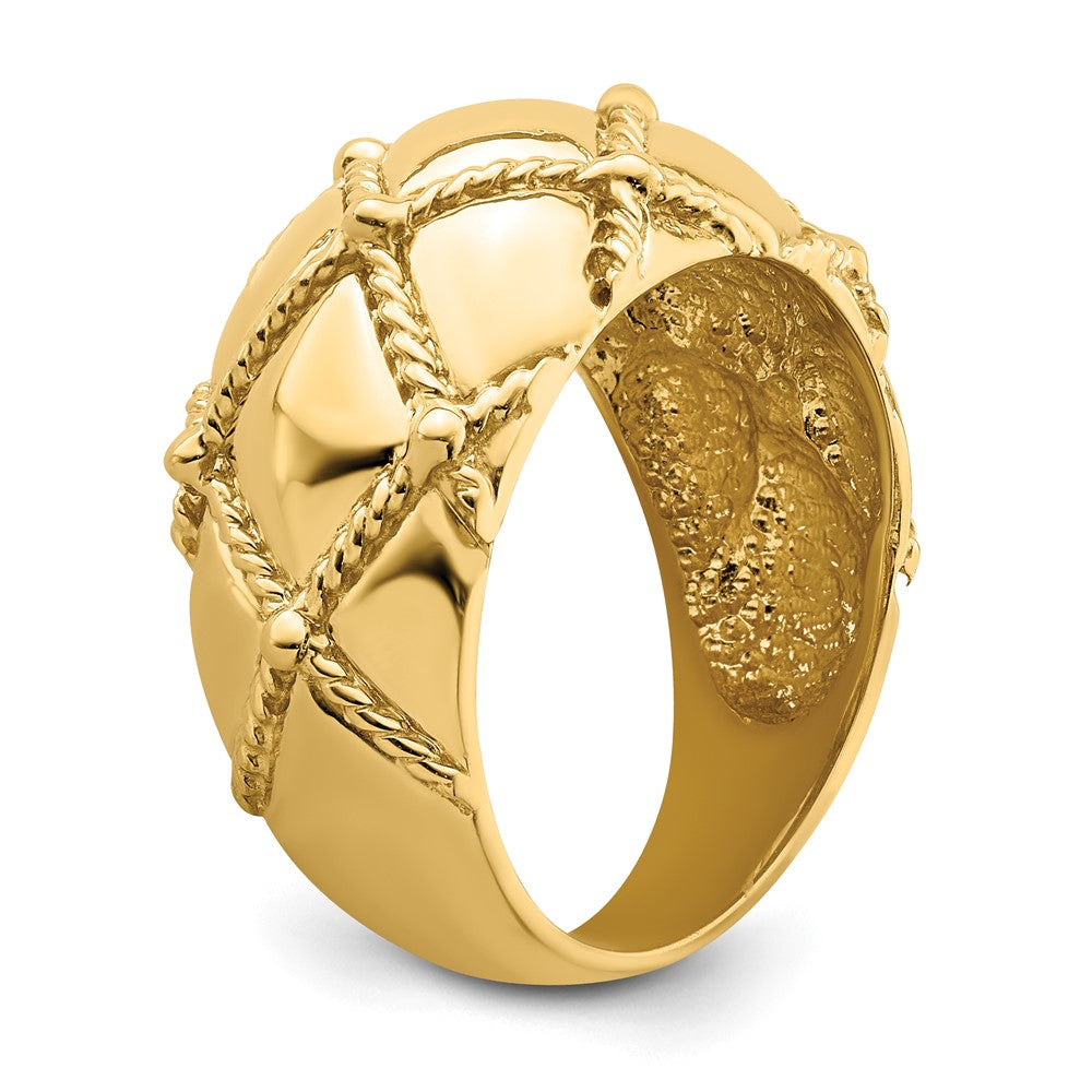 Quilted Rope Solid Dome Ring - WBC