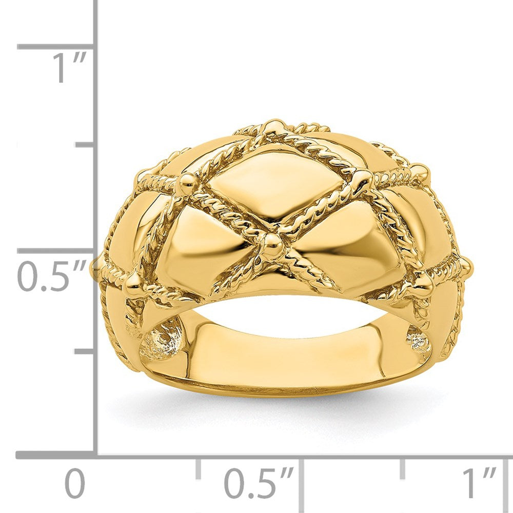 Quilted Rope Solid Dome Ring - WBC