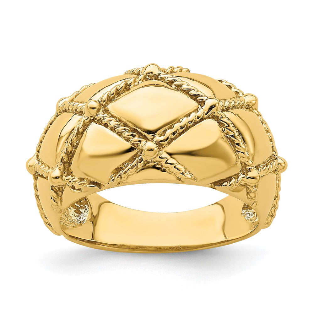 Quilted Rope Solid Dome Ring - WBC