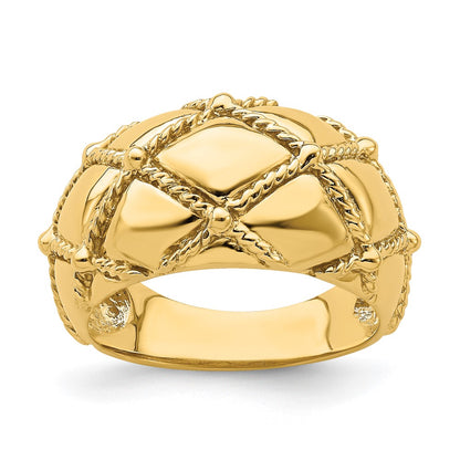 Quilted Rope Solid Dome Ring - WBC