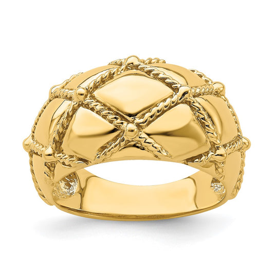Quilted Rope Solid Dome Ring - WBC