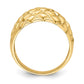 Polished Basket Weave Pattern Dome Ring - WBC