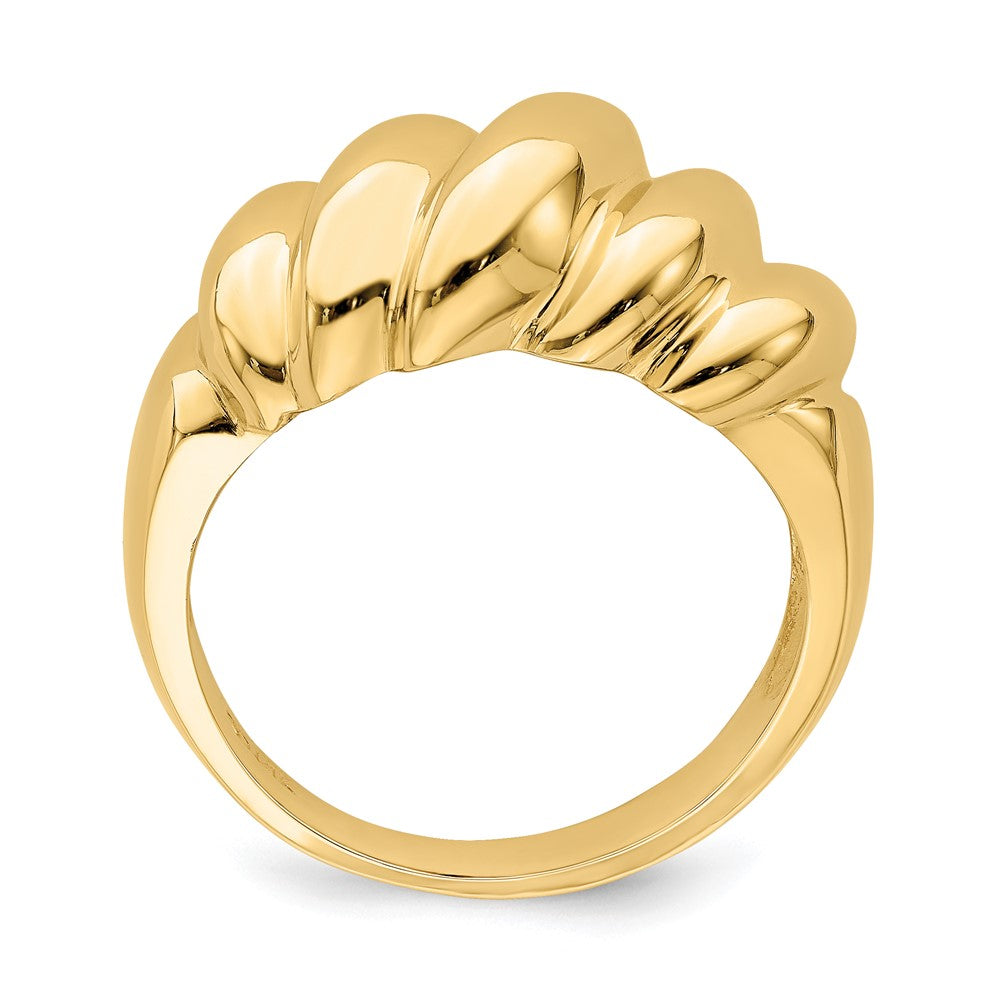 Polished Slanted Shrimp Dome Ring - WBC