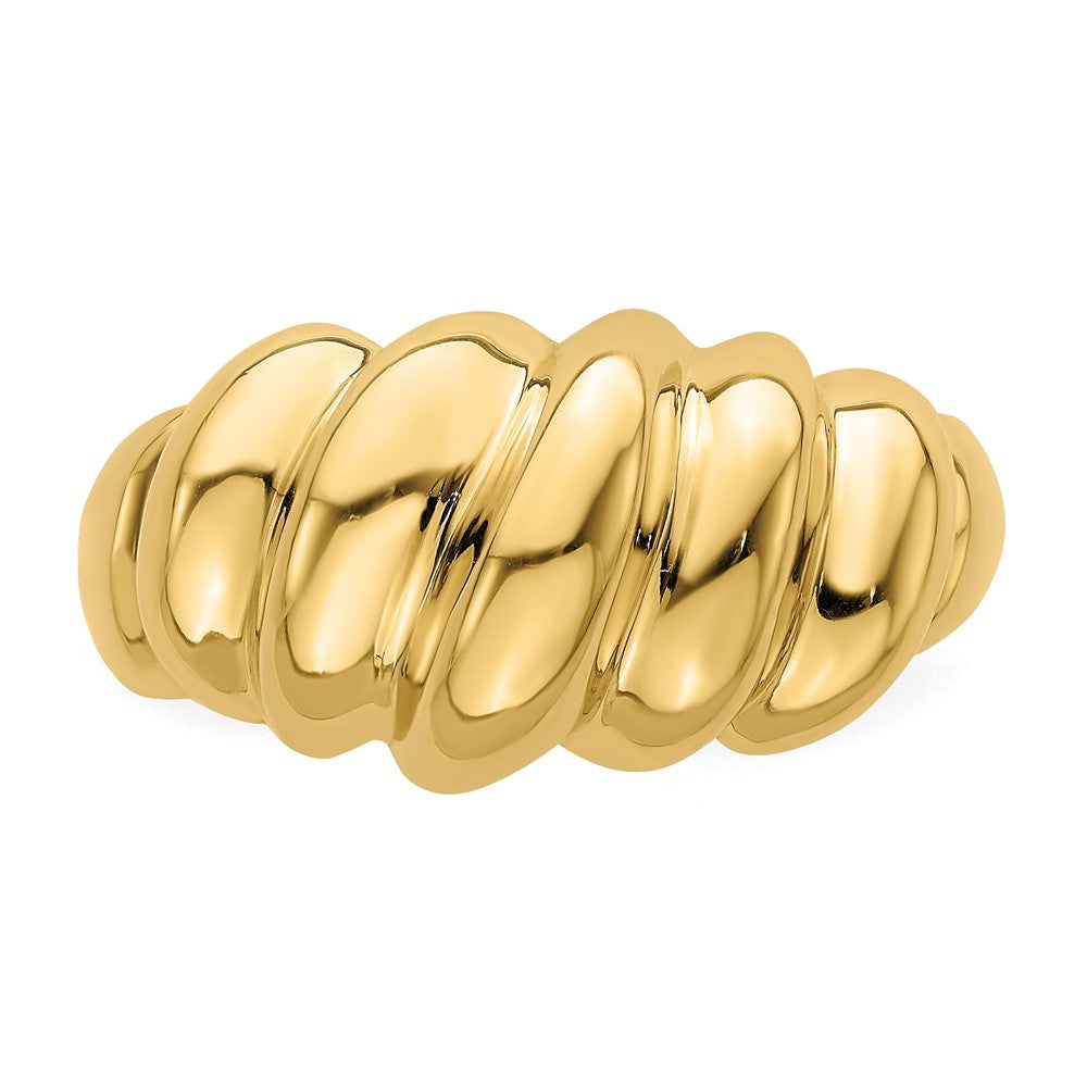 Polished Slanted Shrimp Dome Ring - WBC