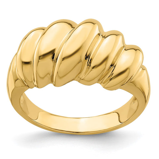 Polished Slanted Shrimp Dome Ring - WBC