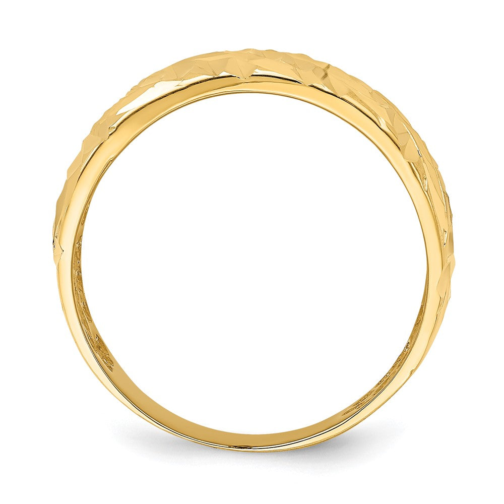 Diamond-cut Arrow Slash Dome Ring - WBC
