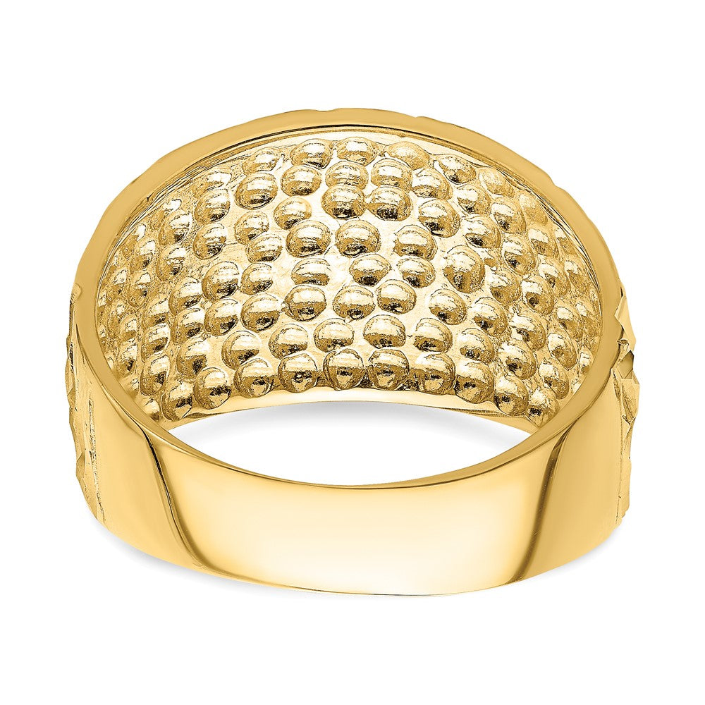 Diamond-cut Arrow Slash Dome Ring - WBC