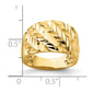 Diamond-cut Arrow Slash Dome Ring - WBC