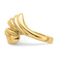 Polished Beaded Swirl Crossover Ring - WBC