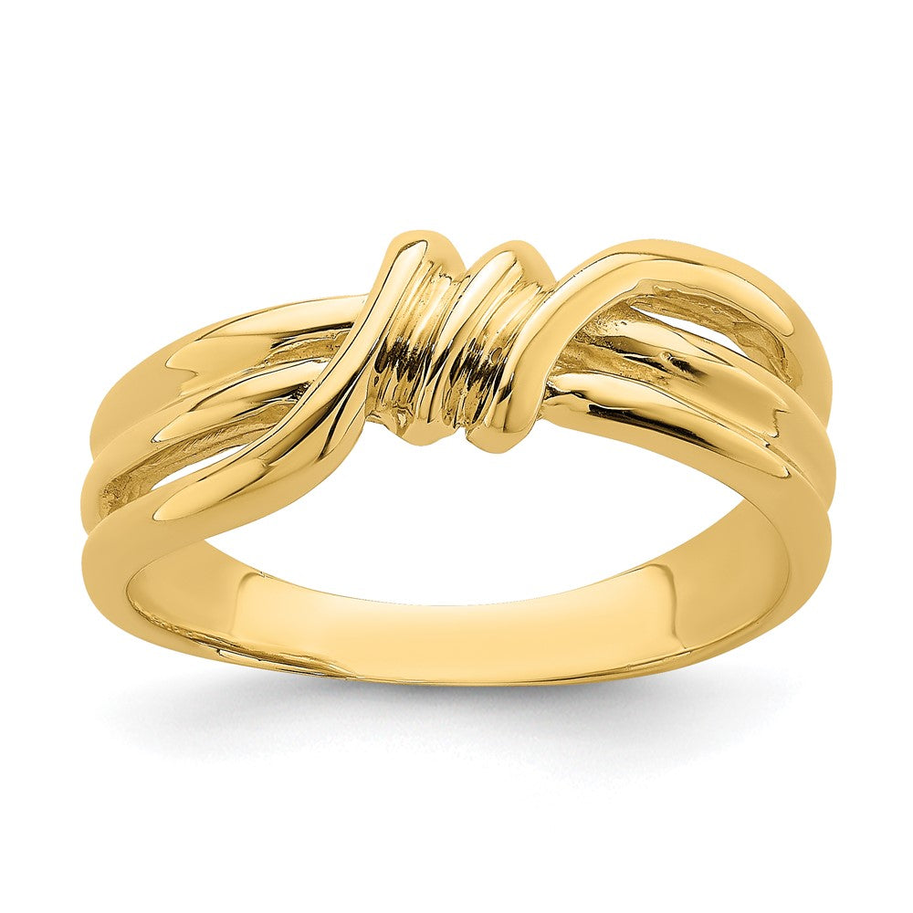 Polished Ribbed Twist Ring - WBC