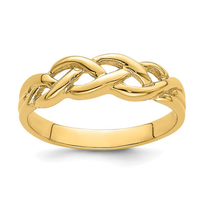 14K Gold Polished Braided Ring