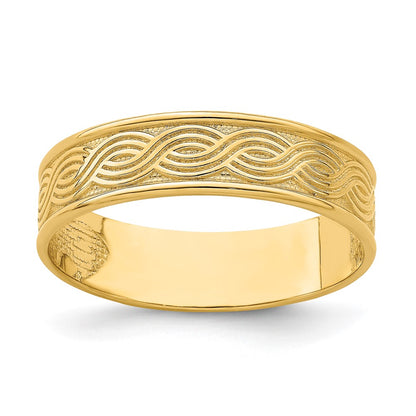 Wave Engraved Thumb Ring () - WBC