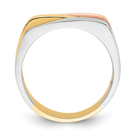 Tri-Color Contemporary Flat Top Band - WBC