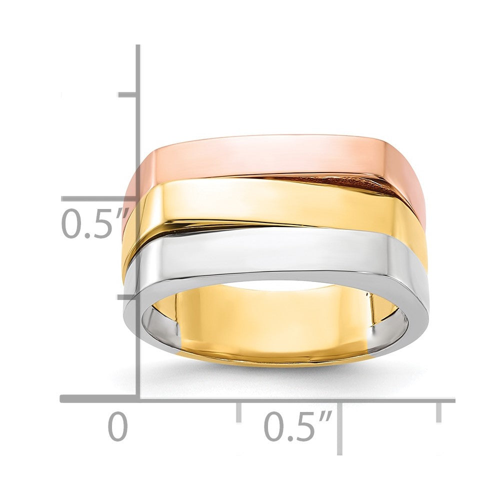 Tri-Color Contemporary Flat Top Band - WBC