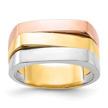 Tri-Color Contemporary Flat Top Band - WBC