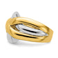 Two-tone Cross-Cross Design Ring - WBC