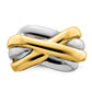Two-tone Cross-Cross Design Ring - WBC