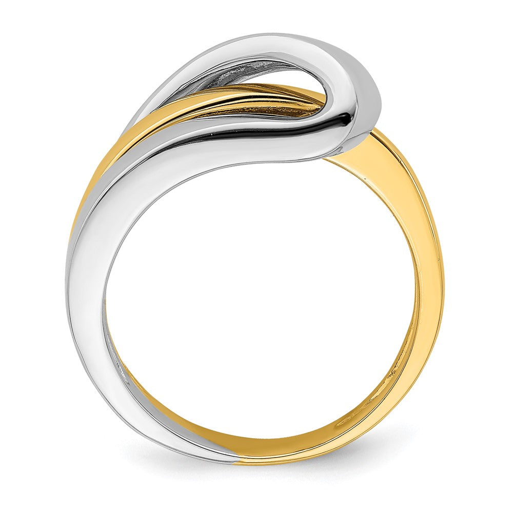 Two-Tone Polished with Folded Design Ring - WBC