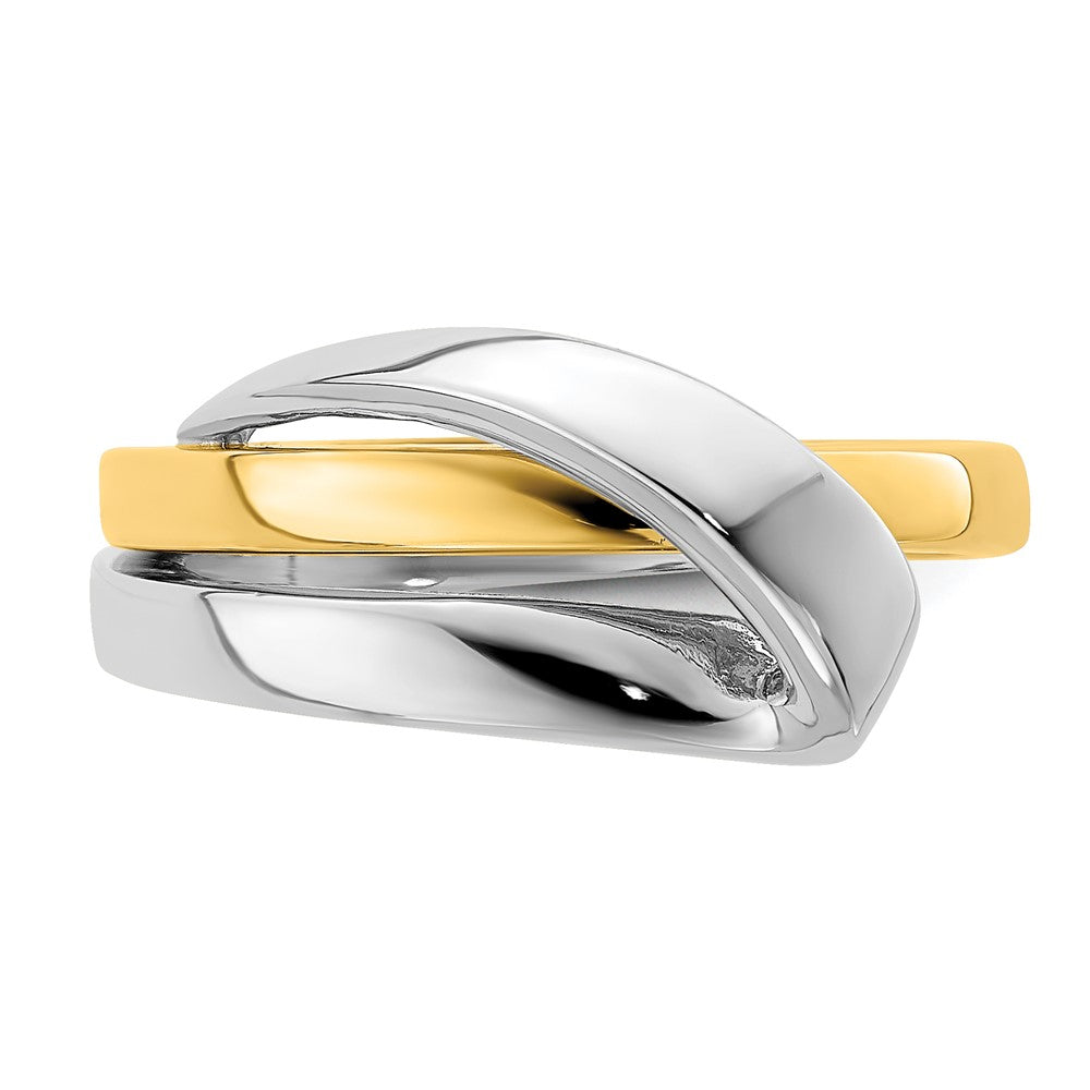 Two-Tone Polished with Folded Design Ring - WBC