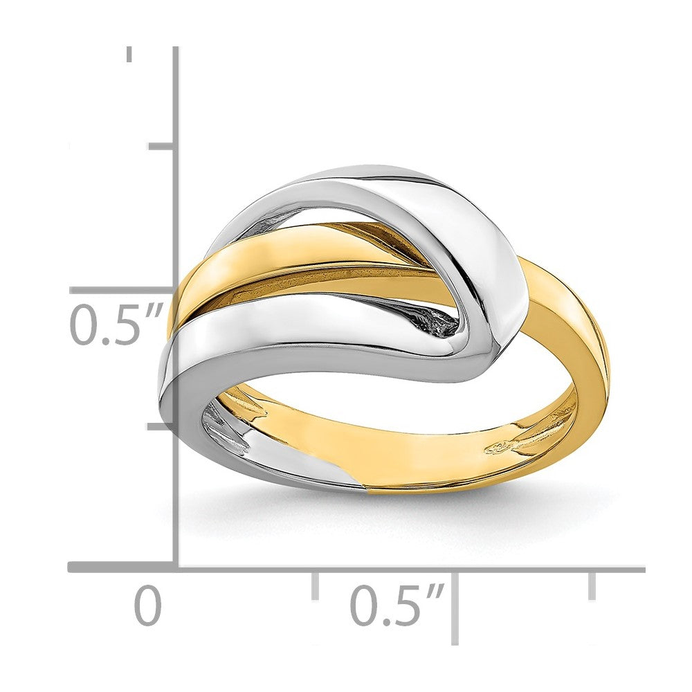 Two-Tone Polished with Folded Design Ring - WBC