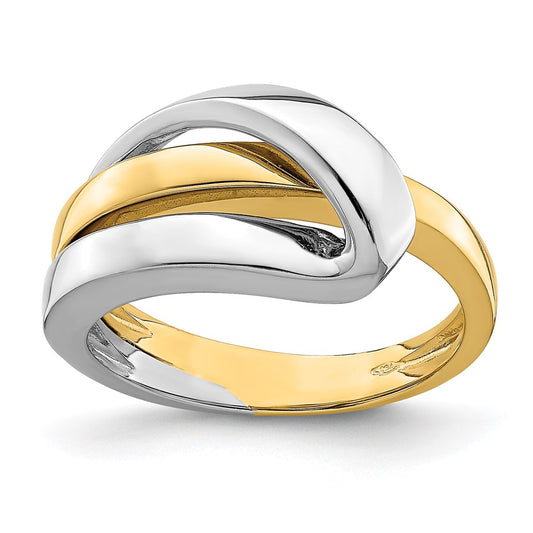 Two-Tone Polished with Folded Design Ring - WBC