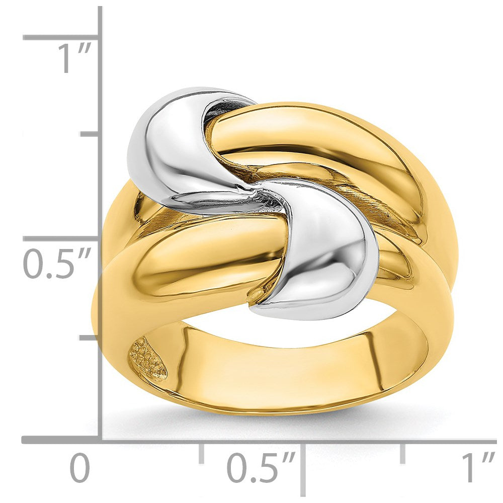 Two-Tone Polished Knot Dome Ring - WBC