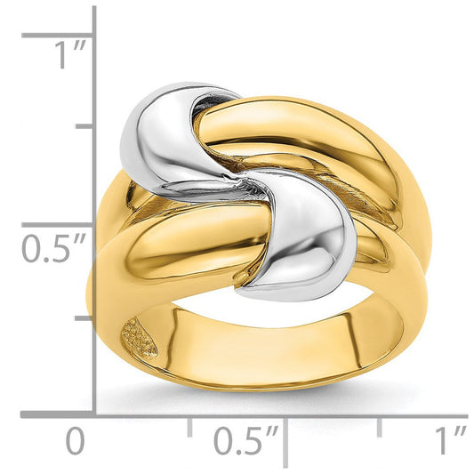 Loom 14K Two-Tone Gold Polished Knot Dome Ring