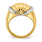 Two-tone Oval Shrimp Fan Design Ring - WBC