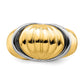 Two-tone Oval Shrimp Fan Design Ring - WBC
