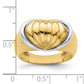 Two-tone Oval Shrimp Fan Design Ring - WBC