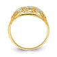 and Rhodium Diamond-cut Oval Filigree Ring - WBC