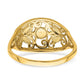 and Rhodium Diamond-cut Oval Filigree Ring - WBC