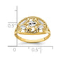 and Rhodium Diamond-cut Oval Filigree Ring - WBC