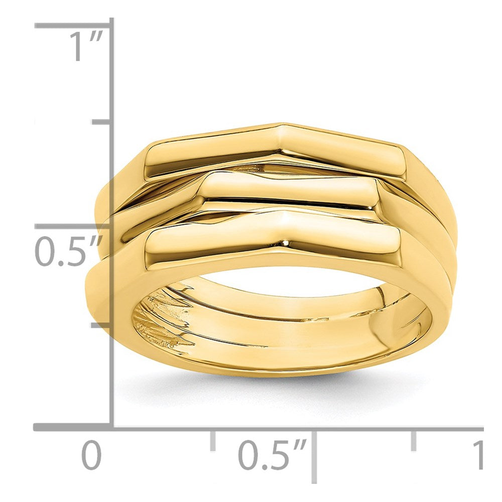 Polished Three Ridged Dome Ring - WBC