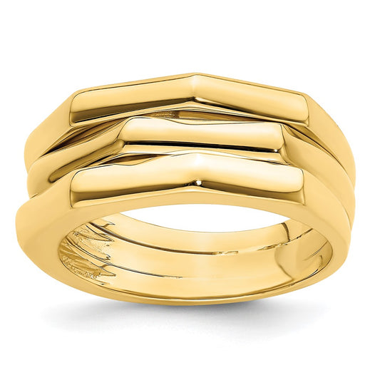 Polished Three Ridged Dome Ring - WBC