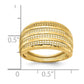 Polished Diamond-cut Chevron Mesh Fancy Dome Ring - WBC